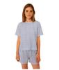 Printed Short Sleeve Pajamas A09TM S [Petit Bateau] Off-white/Blue