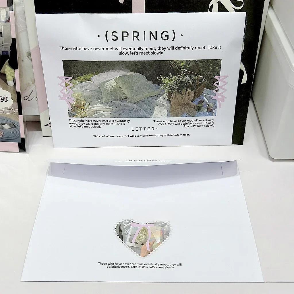 5 шт. Весенняя серия конверт девушка сердце счет материал Ins упаковка DIY крафт-бумага конверт сумка