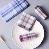 3Pcs/set Fashion Plaid Stripe Pocket Square Handkerchiefs For Old Men Classic Soft Cotton Suit Pocket Square