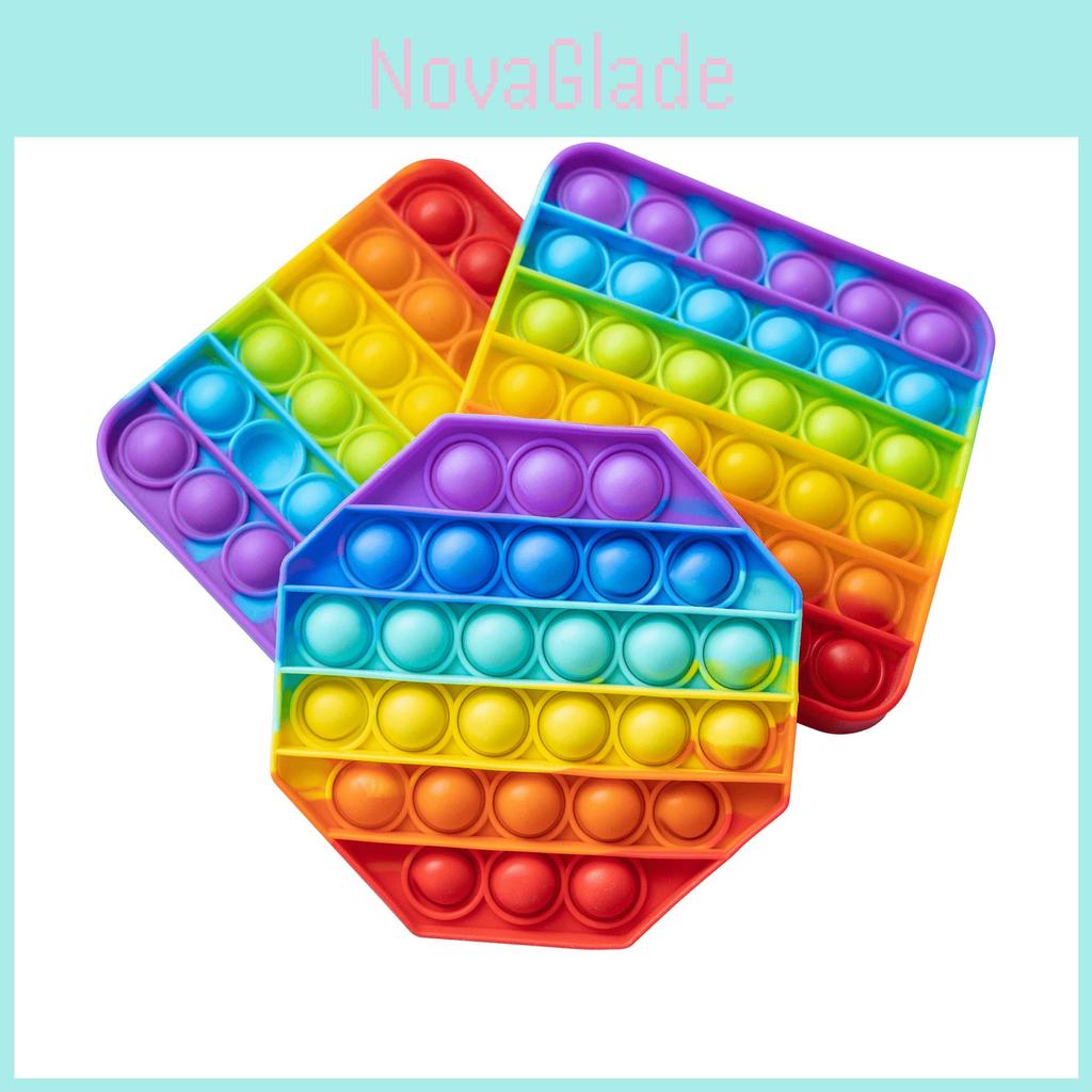 Engaging 12cm Rainbow Silicone Fidget Bubble Toy For Creative Play And Learning