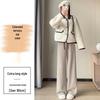 Cream-Colored Wide-Leg Cashmere Wool Sweatpants - 2026 Slim Fit Style for Autumn/Winter