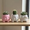 3D Printed Shy Cover Eyes Character Plant Pot Cartoon Sitting Character Vase  Indoor/Outdoor Use