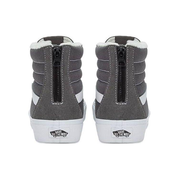 Vans Sk8 Флис Модные высокие кеды для скейтборда Унисекс Кроссовки Серый Белый VN0A5KRCO6O