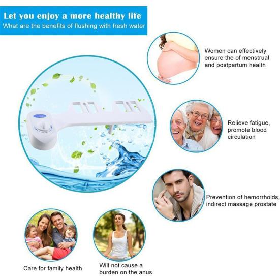 Биде без электричества Самоочищающаяся насадка для мытья сзади Гигиеническая защита Регулируемое давление воды Биде