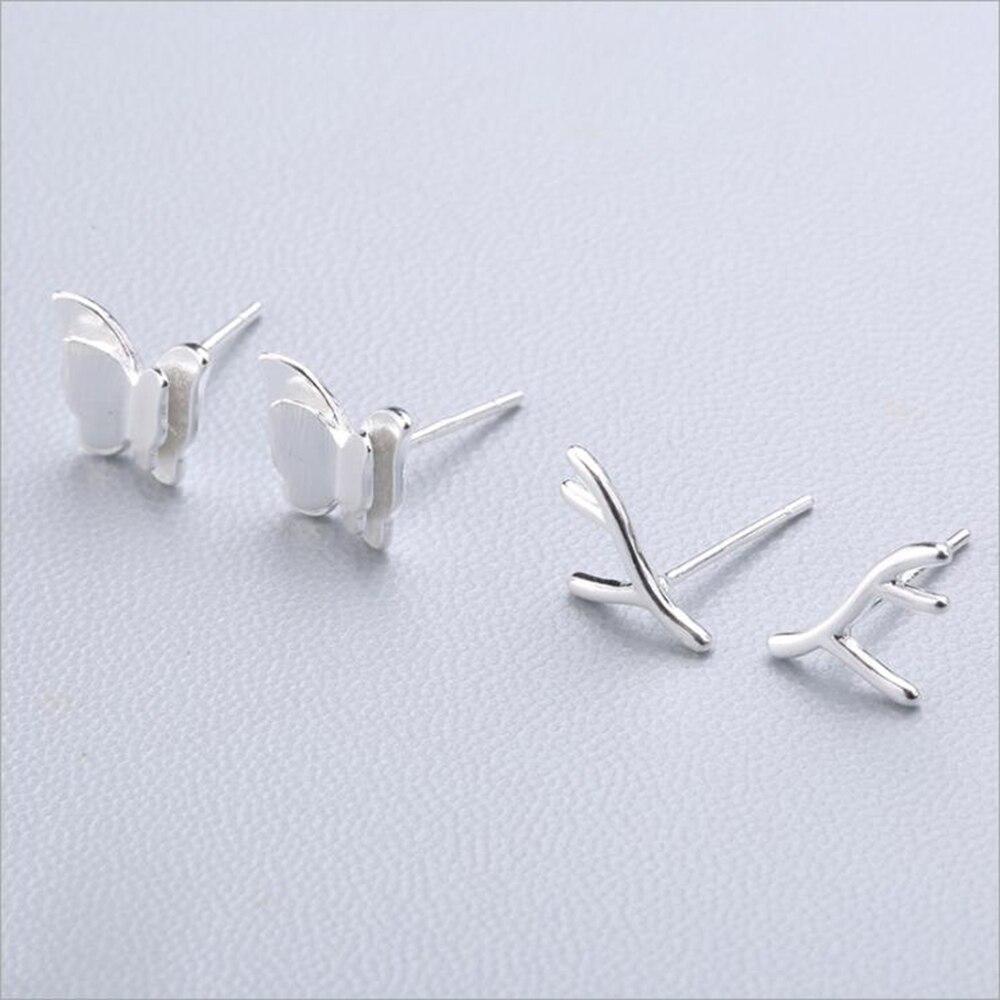 Серьги-иглы из стерлингового серебра 925 пробы, простые модные геометрические серьги-гвоздики, серьги-гвоздики для женщин, подарки 1-18