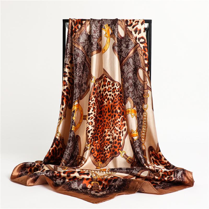 90 * 90cm New Silk Scarf Women'S Spring And Summer Decorative Scarf Sunscreen Travel Shawl Autumn And Winter Scarf Thin Edition