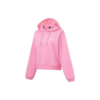 Li Ning Fitness Series однотонный пуловер с капюшоном женские толстовки розовые AWDT628-2