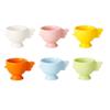Egg Cup Heightened Base Solid Color Non-Slip Handle Good Grip Makeup Sponge Holder Mini Breakfast Ceramic Egg Holder Dining Room