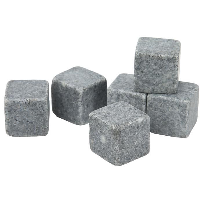 VINGVO Pierres de whisky Pierres à whisky 2 cm granit whisky glace tarte pierre sac en flanelle ensemble cadeau pour whisky Gin vin