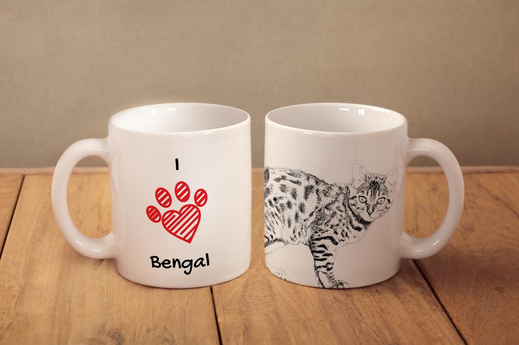 Bengal - cup with a cat, cute cup with graphics, a gift with your photo from the Art-Dog brand