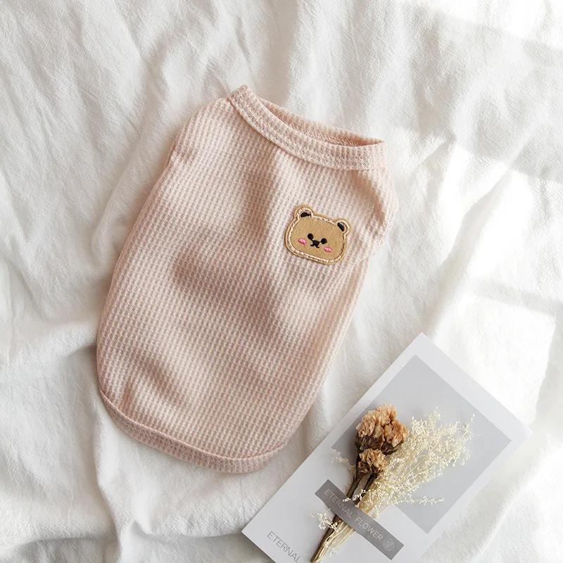 Summer Pet Dog Vest Bear Print Dogs Clothes Thin Pet Pullover Puppy Small Dog Breathable Knitting French Bulldog Chihuahua Pug