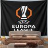 UEFA Europa League Trophy Logo Wall Tapestry Black Orange Football Tournament Decor for Man Cave Gift