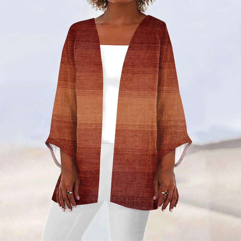 Женская повседневная модная легкая куртка средней длины с принтом, кардиган