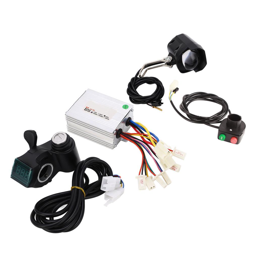 48V 350W Electric Bike Conversion Controller Kit Brush Speed Motor Controller Thumb Throttle Handlebar Kit