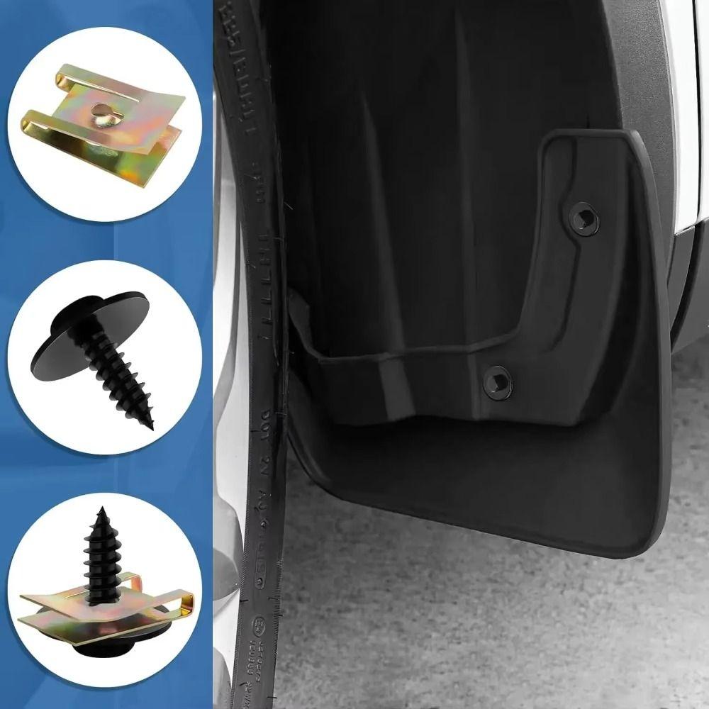 20/40/60Pcs with Screw Tapping Fastener Clip U-Type Nut/Screw Washers Durable Car Metal Screws