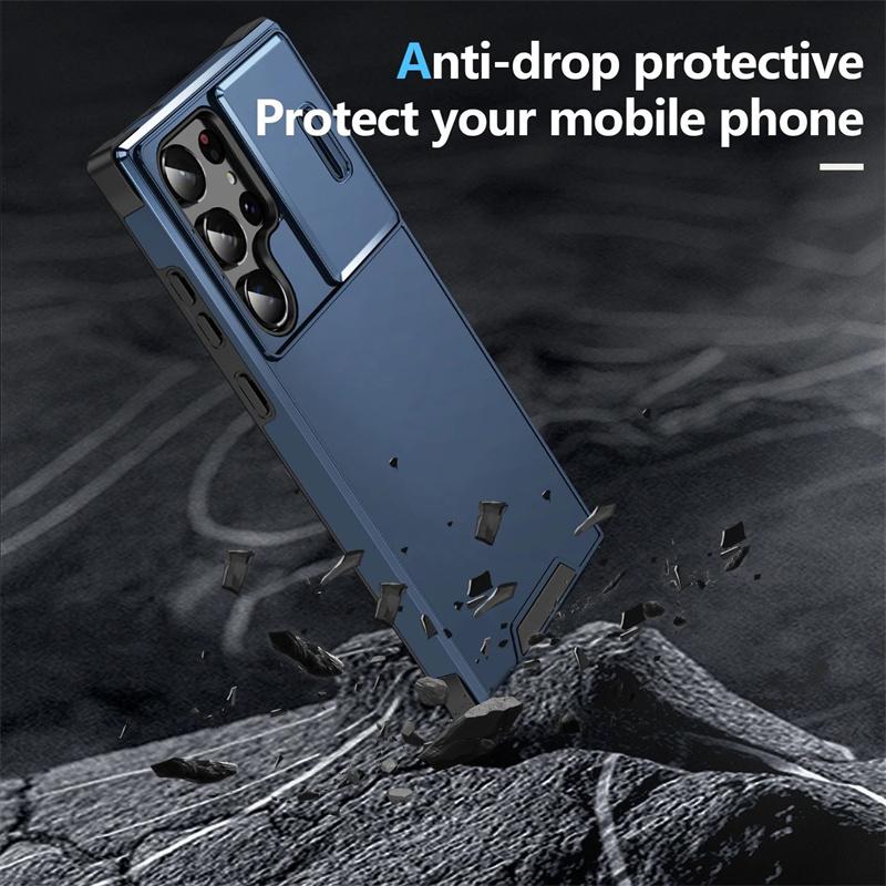 Прочный чехол-бампер Armor Slide с защитой камеры для Samsung Galaxy S26 S25 Edge S24 S23 S22 S21 FE Plus Ultra, противоударная крышка