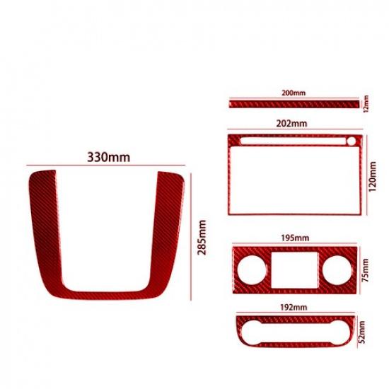 Red Carbon Fiber Central Console Cover Trim For Tahoe/Silverado/Sierra Type C