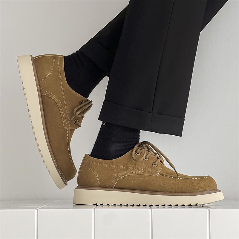 Fashion Handmade Suede Leather Men Boots Fashion Designer Shoes Man Leather Ankle Boots Men Walking Shoe Breathable Hombres Botas