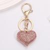 Stylish Heart Keychain Rhinestones Highlighted Charm Corrosion Resistant Key Chain for Keys or Bag Decoration