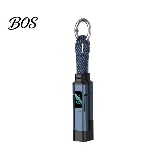 Зарядное устройство USB-A на USB-C 65 Вт 4 в 1, кабель-брелок, быстрая зарядка, кабель для передачи данных, светодиодный дисплей, 8-контактный/Type-C/USB-A/USB-C, портативный брелок