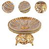 Footed Fruit Plate Food Storage Dish Multipurpose Dessert Metal Display Plate Pedestal Bowl Serving Snake Tray for Home Kitchen