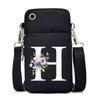 Letter Printing, Black Oblique Span Bag, Mobile Phone Bag, Light To Carry, Vertical Length And Width, Change Bag.