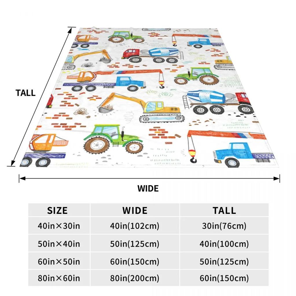 Одеяло для строительства грузовика трактора экскаватора крана милый мультяшный рисунок узор шерстяное одеяло домашнее мягкое теплое покрывало
