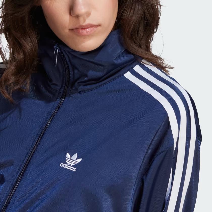 adidas Спортивный топ Adicolor Classics Firebird с полосками и воротником-стойкой Женские топы Темно-синий IL3816
