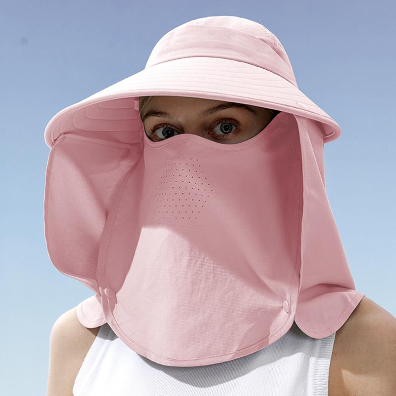 Шляпа от солнца для рыбалки на открытом воздухе, женская, мужская, с широкими полями, защита от ультрафиолета, дышащая, быстросохнущая, ветрозащитная маска для лица, закрывающая все лицо и шею, пляжная шляпа