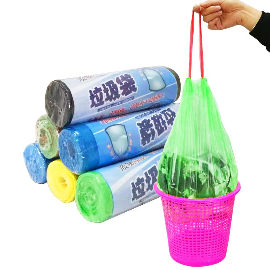 Утолщенный универсальный домашний жилой закрывающийся мешок для мусора на шнурке, автоматический кухонный дизайн