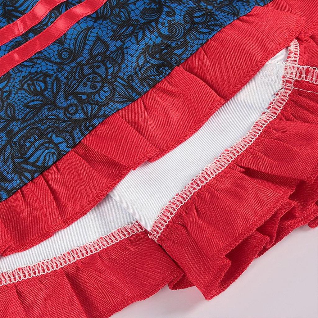 Beer Festival Costume Bavarian Women's Performance Costume Floral Print Square Neck Dress