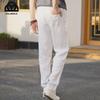 Men's Premium 100% Pure Linen Summer White Pants - Casual, Loose, Straight Fit