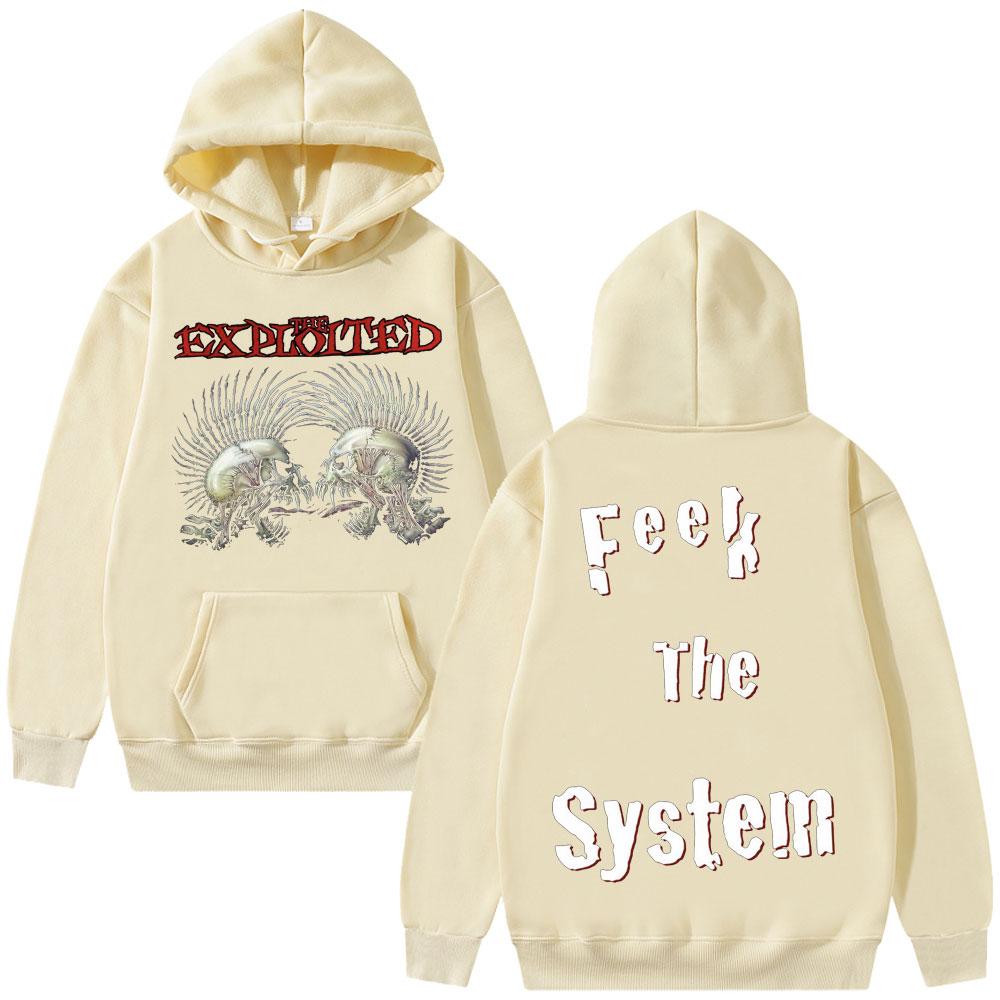 Худи с двусторонним принтом The Exploited, осень-зима, мужское, хип-хоп, готическое, ретро, толстовка, мужские панк худи оверсайз