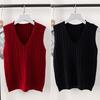 Women Knitting Vest V-Neck Sleeveless Twist Texture Pullover Sweater Solid Color Casual Sweater Vest Daily Wear