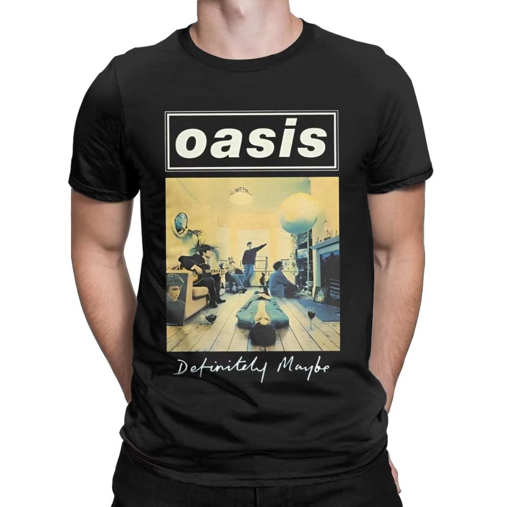 Повседневная футболка O-Oasis Rock 90-х Мужская Женская Хлопковая Футболка с Круглым Вырезом Британские Музыкальные Альбомы Футболки с Коротким Рукавом 3XL Мерч