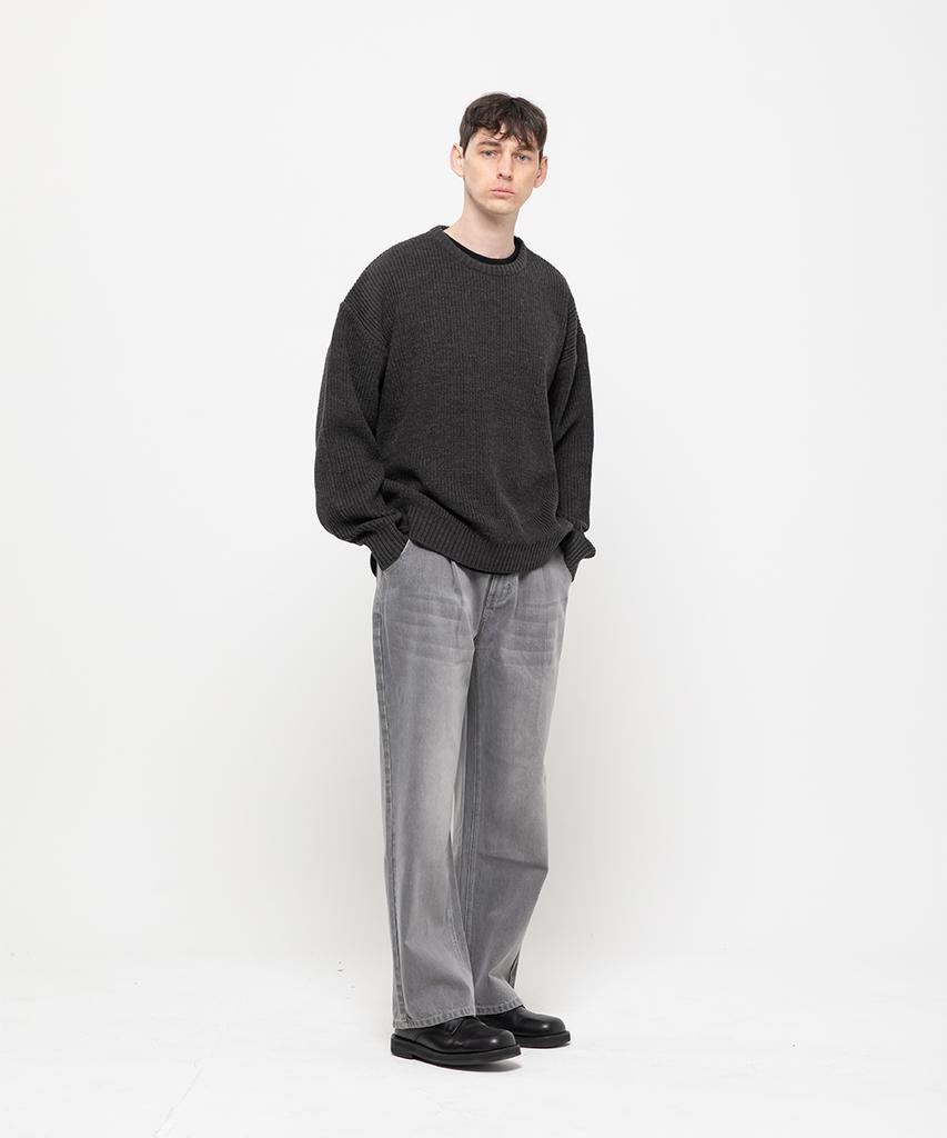 CHAMBROS Round Neck Hazzi Oversized Knit [Charcoal]