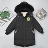 Новое зимнее пальто для мальчиков в корейском стиле из толстого хлопка с меховым воротником для детей
