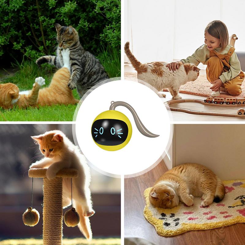 Умный мяч для кошек, самокатящийся электрический мяч для кошек, движущаяся игрушка для упражнений и охоты для кошек, развивающие игрушки для большинства кошек