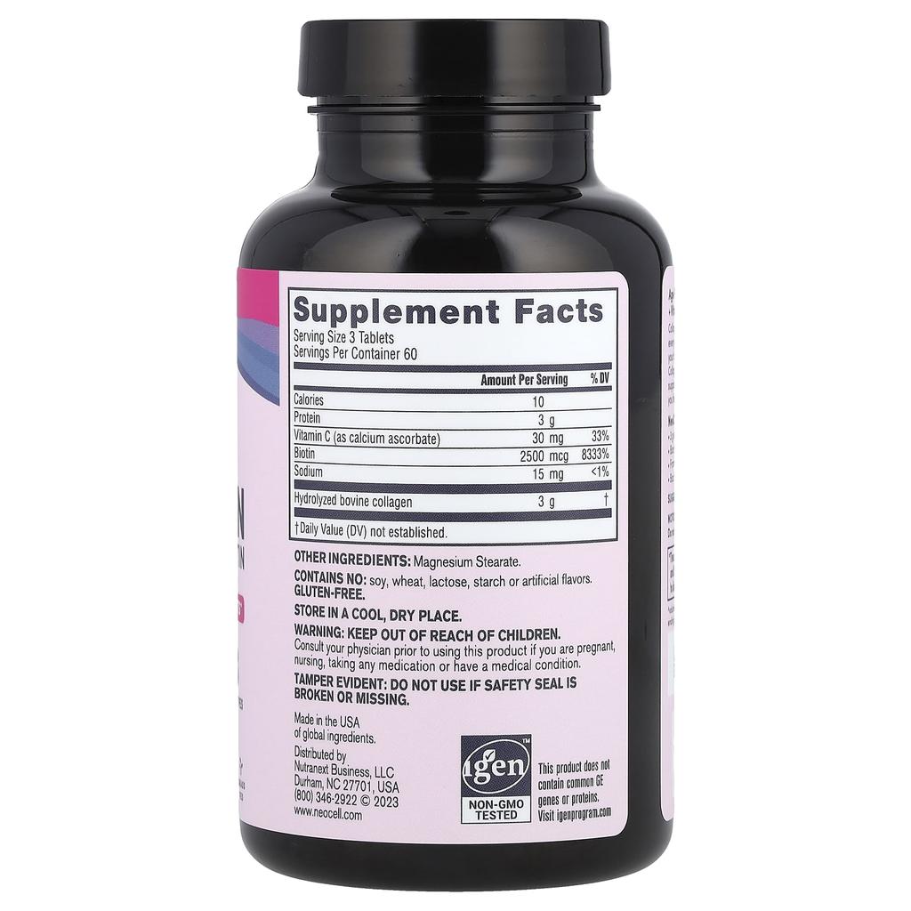 NeoCell Super Collagen + Vitamin C and Biotin, 180 Tablets