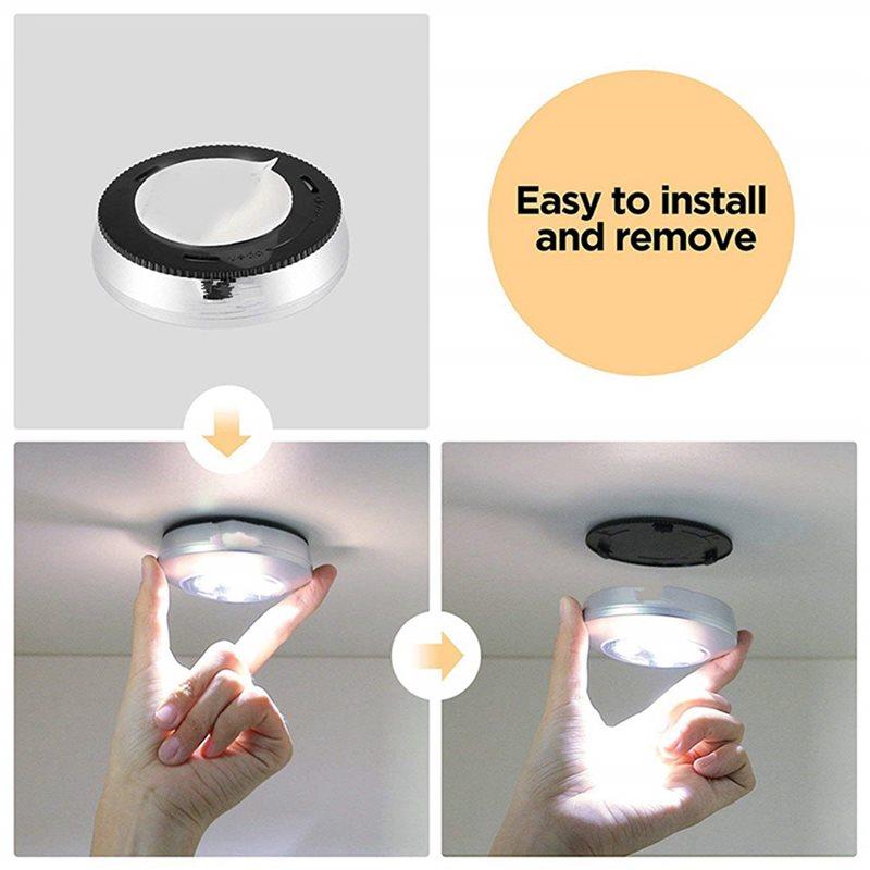 B-Est 20 Pack LED Battery-Powered Wireless Night Tap Press Lamp Stick-On Push Safe Lights For Hallway Kitchen Bedroom Silver