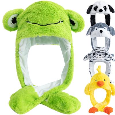 Новый стиль Унисекс Забавная шапка с ушками Различный стиль животных Пара Милая шапка с двигающимися ушками Мужская Женская Заячьи ушки Зимние Прекрасные шапки