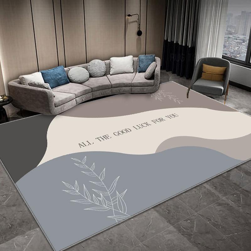 Серый геометрический роскошный ковер для гостиной – Simple Light Series Floor Mat