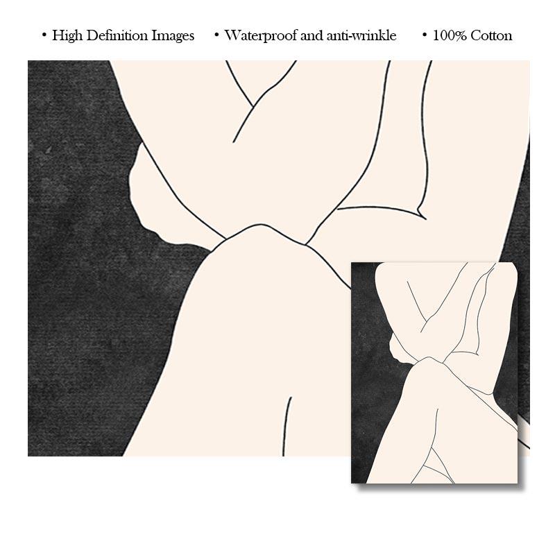 Абстрактная обнаженная женщина, линия, холст, постер, минималистичный геометрический рисунок, картина, принт, настенная художественная картина для гостиной, домашний декор