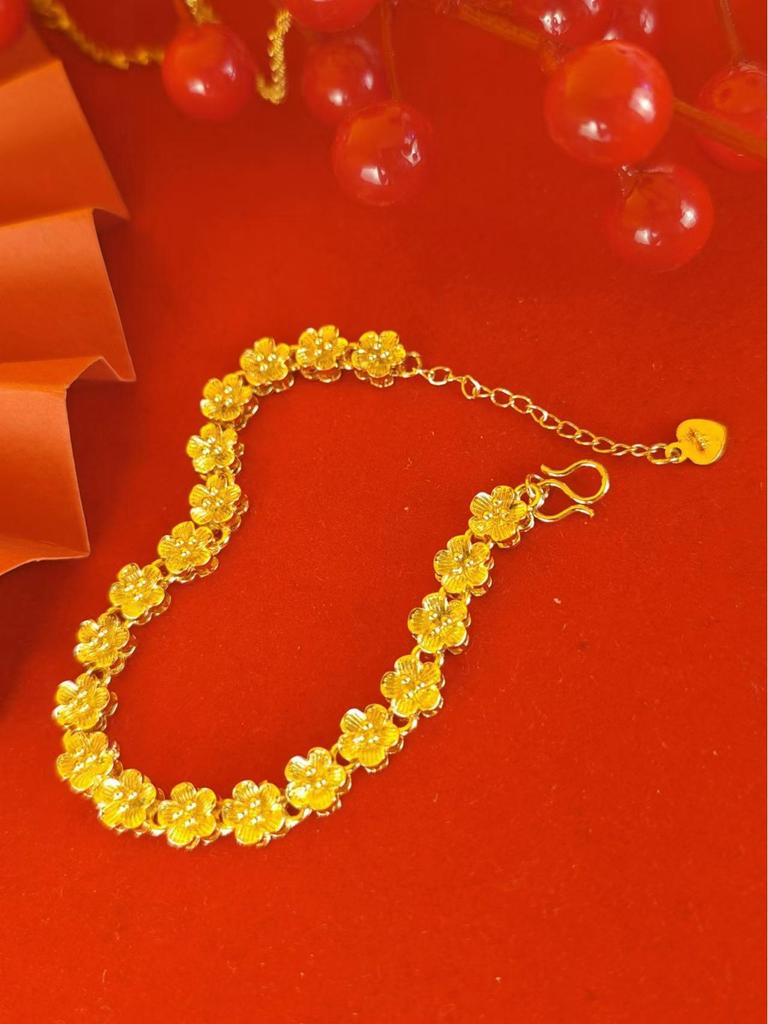 Gold-Plated Women's Lucky Bead Bracelet - Versatile Love and Fortune Jewelry for Couples