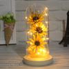 Artificial Sunflower In Glass Dome with Led Light Strip Enchanted Sunflower Lamp Anniversary Romantic Gifts for Women New