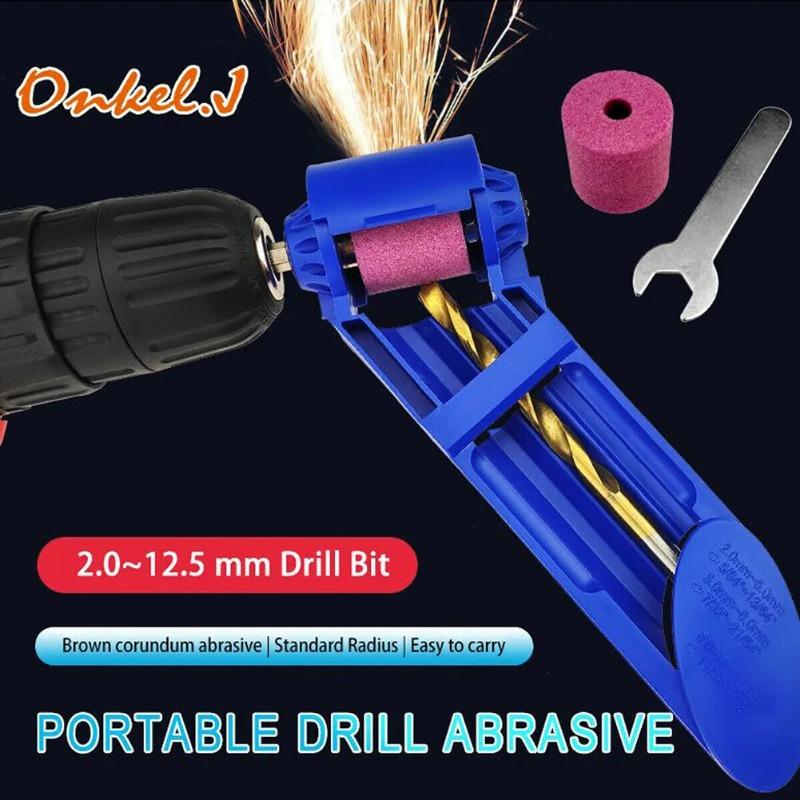 1pc Portable Drill Bit Sharpener with Grinding Wheel Corundum Grinding Wheel Bit Tool Drill Bit Sharpening Machine Grinder Polishing