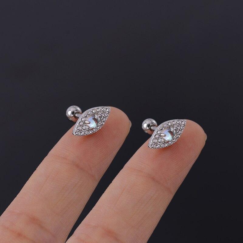 Нержавеющая сталь 316L, пирсинг, губная серьга с цирконием, серьги-гвоздики для козелка, губы, змеиного глаза, крест, спираль, раковина, хрящ, украшения для тела