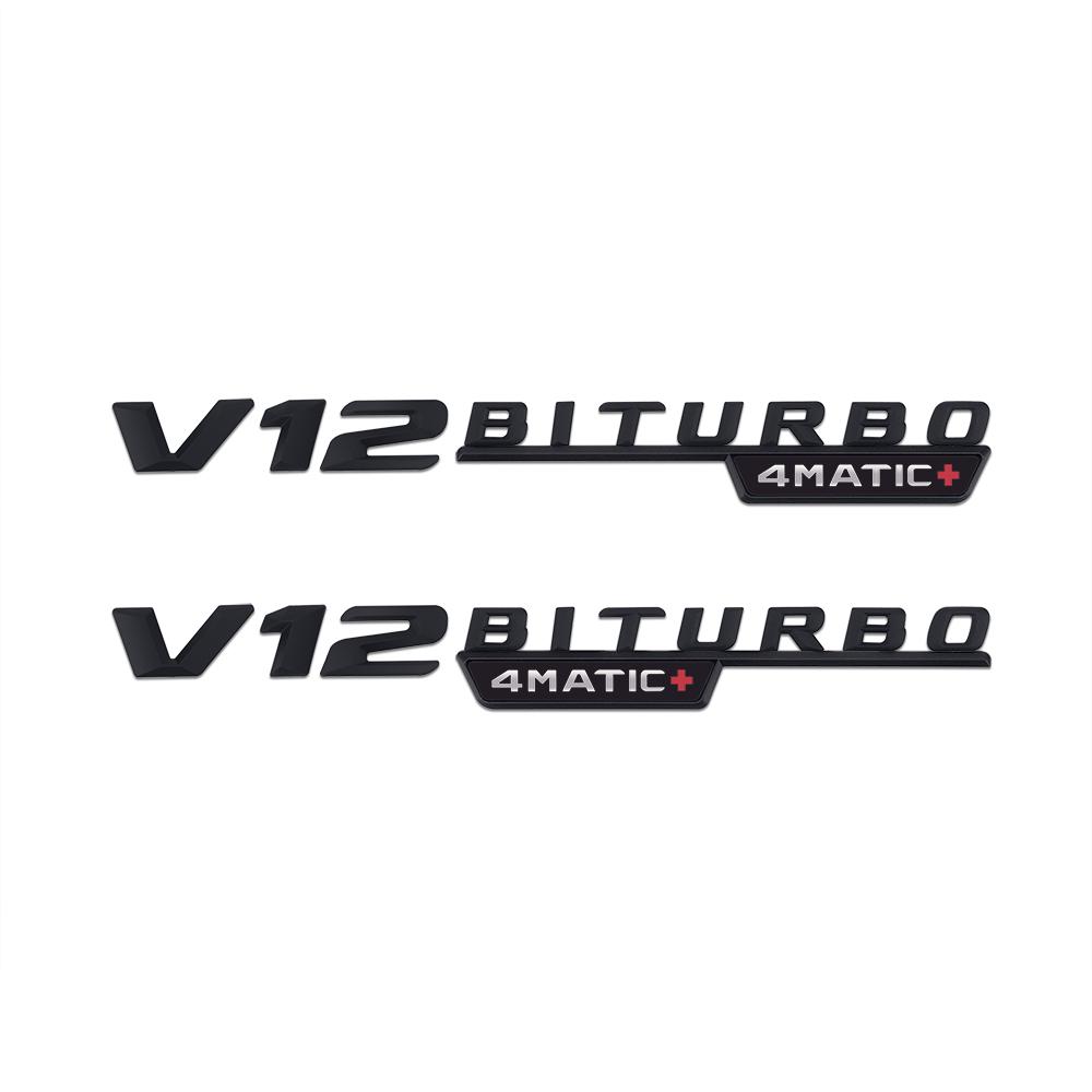 2 шт. V12 BITURBO 4MATIC логотип буквы наклейка на крыло для CESG Class SL ML W221 W205 W210 W211 W212 значок наклейка
