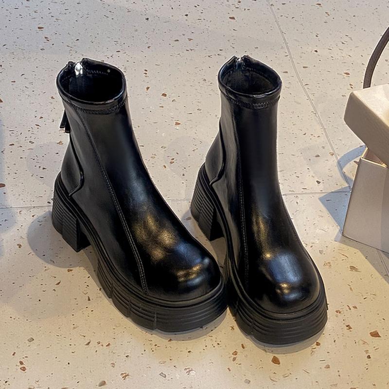 Женские дизайнерские ботильоны на высоком каблуке, обувь на платформе, новые зимние ботинки челси для ходьбы, ретро тренд, модные, женские зимние ботинки