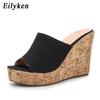 Fashion Eilyken 2025 New Summer Casual Cozy Platform Wedges Heels Slippers Ladies Fashion Open Toe Roman Women's Sandals Shoe Size 36-43